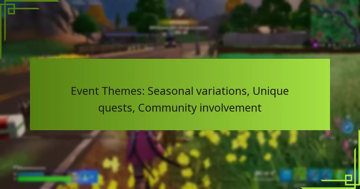 Event Themes: Seasonal variations, Unique quests, Community involvement